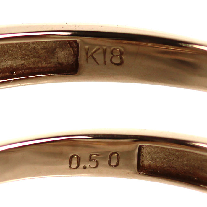 K18PG ピンクゴールド リング・指輪 ダイヤモンド0.50ct 15号 1.8g レディース【中古】