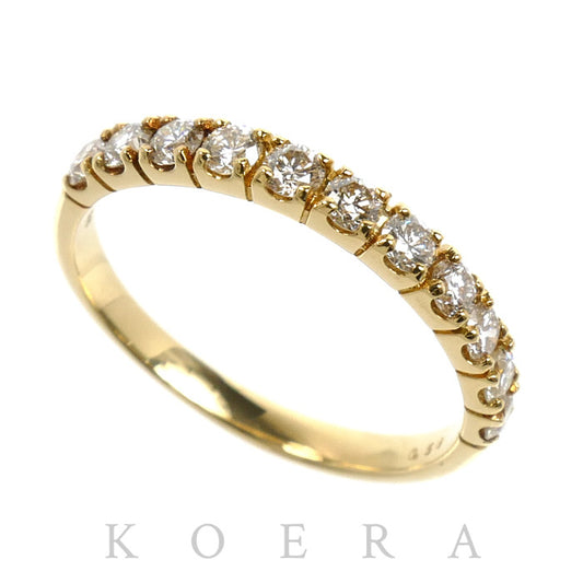 K18YG イエローゴールド ハーフエタニティ リング・指輪 ダイヤモンド0.50ct 11号 2.0g レディース【中古】