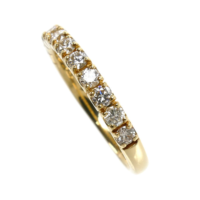 K18YG イエローゴールド ハーフエタニティ リング・指輪 ダイヤモンド0.50ct 11号 2.0g レディース【中古】