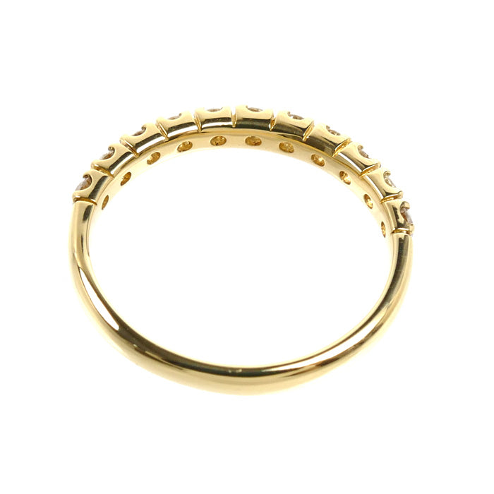K18YG イエローゴールド ハーフエタニティ リング・指輪 ダイヤモンド0.50ct 11号 2.0g レディース【中古】