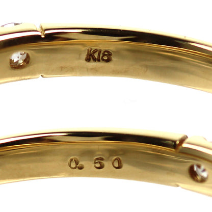 K18YG イエローゴールド ハーフエタニティ リング・指輪 ダイヤモンド0.50ct 11号 2.0g レディース【中古】