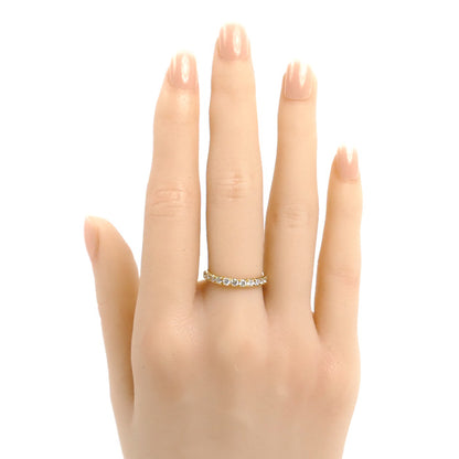 K18YG イエローゴールド ハーフエタニティ リング・指輪 ダイヤモンド0.50ct 11号 2.0g レディース【中古】