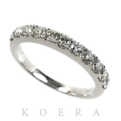K18WG ホワイトゴールド ハーフエタニティ リング・指輪 ダイヤモンド0.60ct 11号 2.8g レディース【中古】【美品】