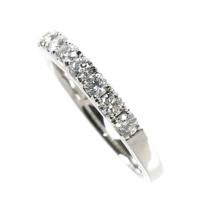 K18WG ホワイトゴールド ハーフエタニティ リング・指輪 ダイヤモンド0.60ct 11号 2.8g レディース【中古】【美品】