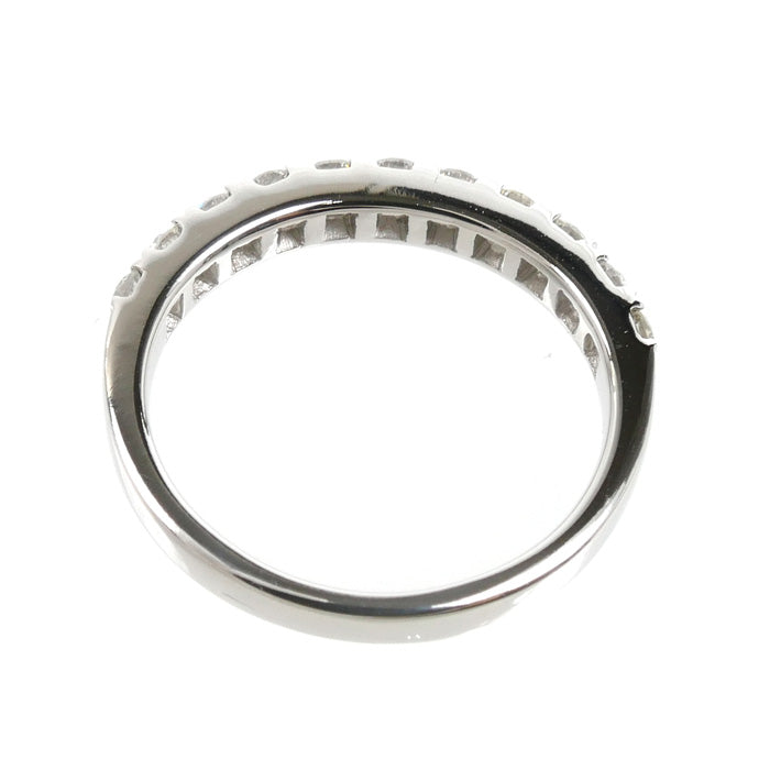 K18WG ホワイトゴールド ハーフエタニティ リング・指輪 ダイヤモンド0.60ct 11号 2.8g レディース【中古】【美品】