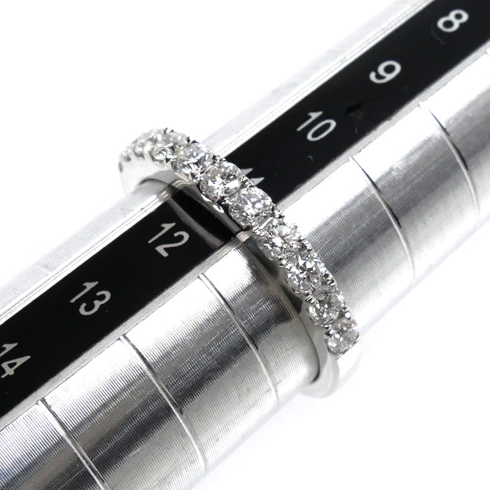 K18WG ホワイトゴールド ハーフエタニティ リング・指輪 ダイヤモンド0.60ct 11号 2.8g レディース【中古】【美品】