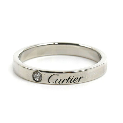 CARTIER カルティエ Pt950プラチナ C ドゥ カルティエ 1Pダイヤ リング・指輪 B4051357 ダイヤモンド 17号 57 5.3g メンズ【中古】【美品】