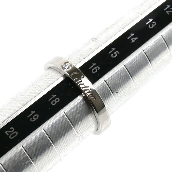 CARTIER カルティエ Pt950プラチナ C ドゥ カルティエ 1Pダイヤ リング・指輪 B4051357 ダイヤモンド 17号 57 5.3g メンズ【中古】【美品】