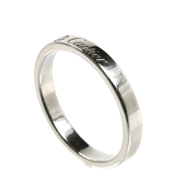 CARTIER カルティエ Pt950プラチナ C ドゥ カルティエ 1Pダイヤ リング・指輪 B4051357 ダイヤモンド 17号 57 5.3g メンズ【中古】【美品】