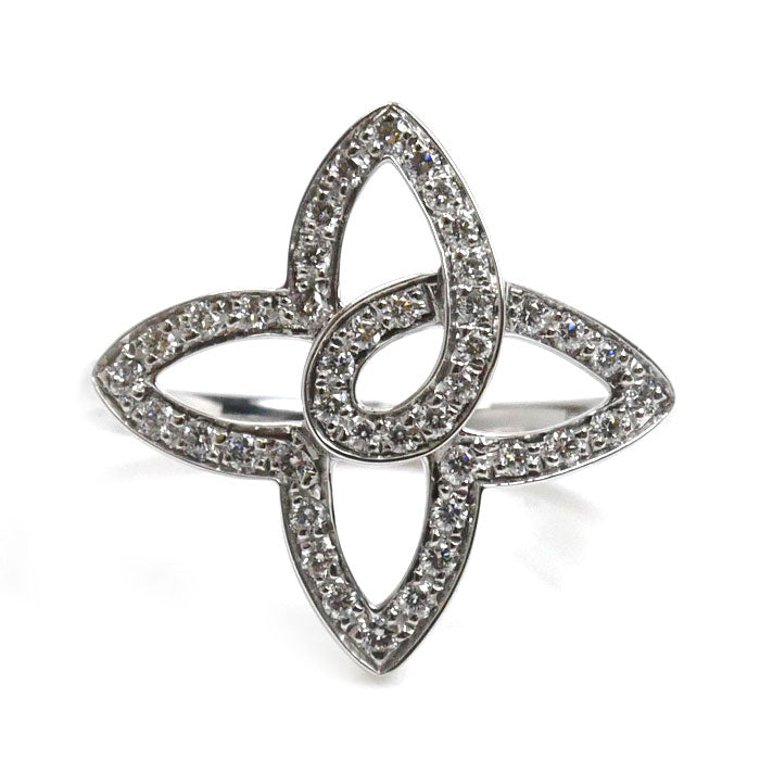 LOUIS VUITTON ルイ・ヴィトン K18WG ホワイトゴールド アルダント フルール サーンプル リング・指輪 ダイヤモンド 8号 48 4g レディース【中古】【美品】