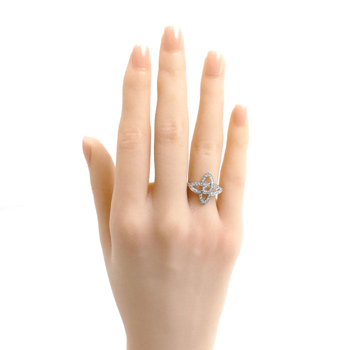 LOUIS VUITTON ルイ・ヴィトン K18WG ホワイトゴールド アルダント フルール サーンプル リング・指輪 ダイヤモンド 8号 48 4g レディース【中古】【美品】