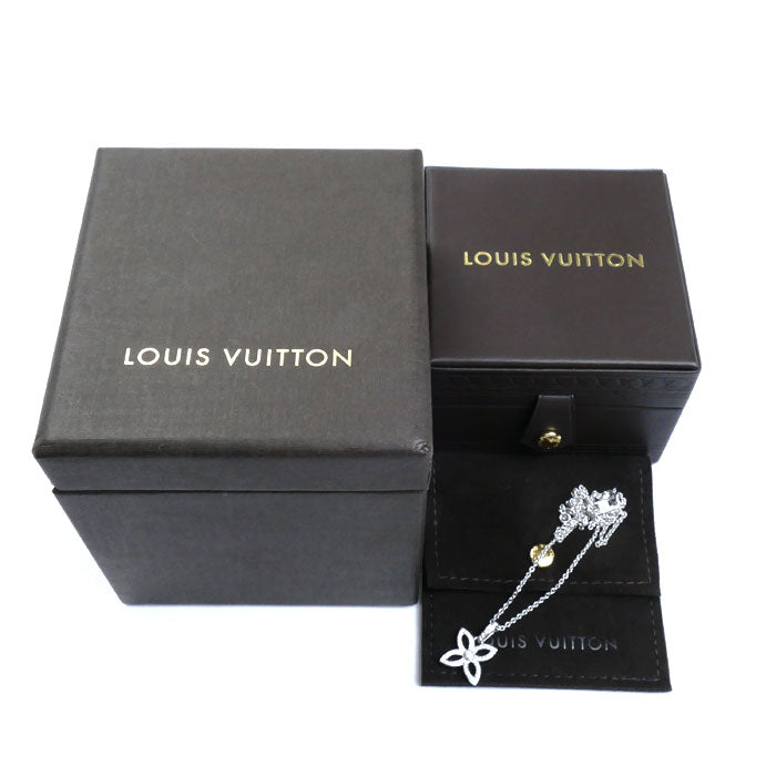 LOUIS VUITTON ルイ・ヴィトン K18WG ホワイトゴールド パンダンティフ クラッカント ネックレス Q93158 ダイヤモンド 4.9g 42cm レディース【中古】【美品】