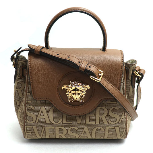 VERSACE ヴェルサーチ ラ メドゥーサ 2Wayショルダーバッグ ブラウン DBFI040 1A07951 レディース【中古】【美品】