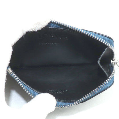 LOEWE ロエベ リピートアナグラム パズル フラグメントケース コインケース ブルー レディース【中古】