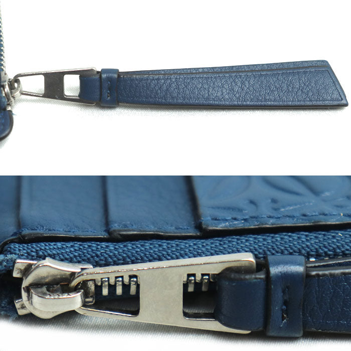 LOEWE ロエベ リピートアナグラム パズル フラグメントケース コインケース ブルー レディース【中古】