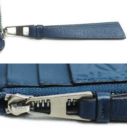 LOEWE ロエベ リピートアナグラム パズル フラグメントケース コインケース ブルー レディース【中古】