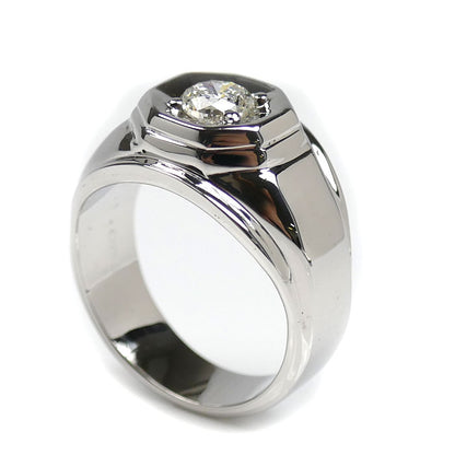 K18WG ホワイトゴールド リング・指輪 ダイヤモンド1.021ct 24号 16.9g メンズ【中古】【美品】