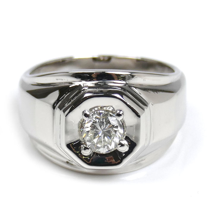 K18WG ホワイトゴールド リング・指輪 ダイヤモンド1.021ct 24号 16.9g メンズ【中古】【美品】