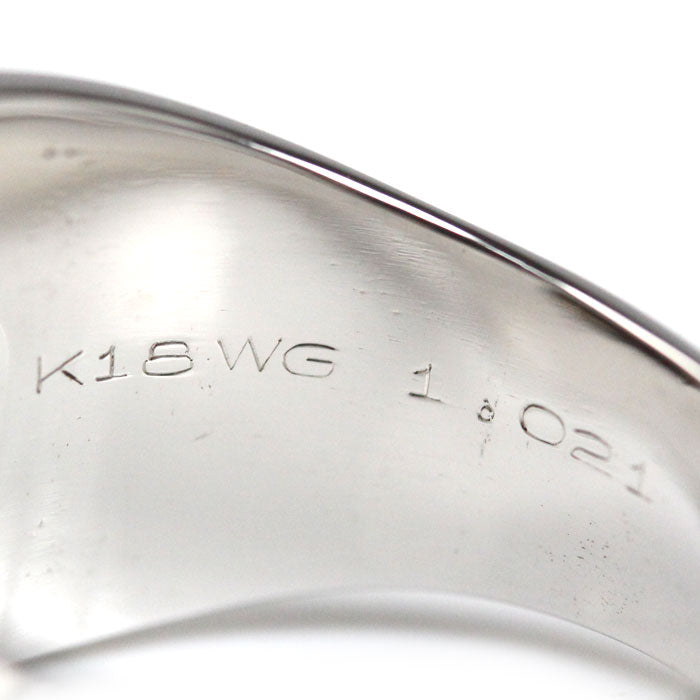 K18WG ホワイトゴールド リング・指輪 ダイヤモンド1.021ct 24号 16.9g メンズ【中古】【美品】