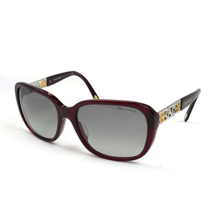 TIFFANY&Co. ティファニー サングラス ワインレッド グレーグラデーション TF4120BF 8003/3C レディース 57□17 140 2N【中古】