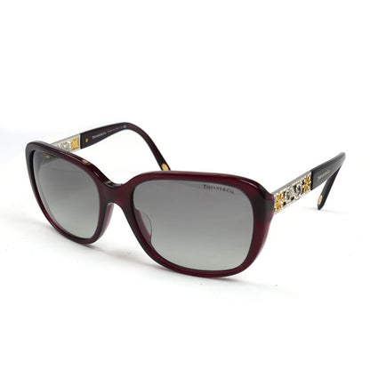 TIFFANY&Co. ティファニー サングラス ワインレッド グレーグラデーション TF4120BF 8003/3C レディース 57□17 140 2N【中古】