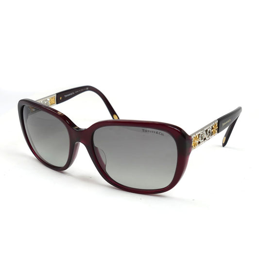 TIFFANY&Co. ティファニー サングラス ワインレッド グレーグラデーション TF4120BF 8003/3C レディース 57□17 140 2N【中古】
