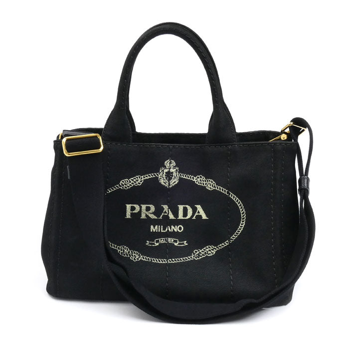 PRADA プラダ カナパ ミニ 2Wayショルダーバッグ ブラック 1BG439 レディース【中古】