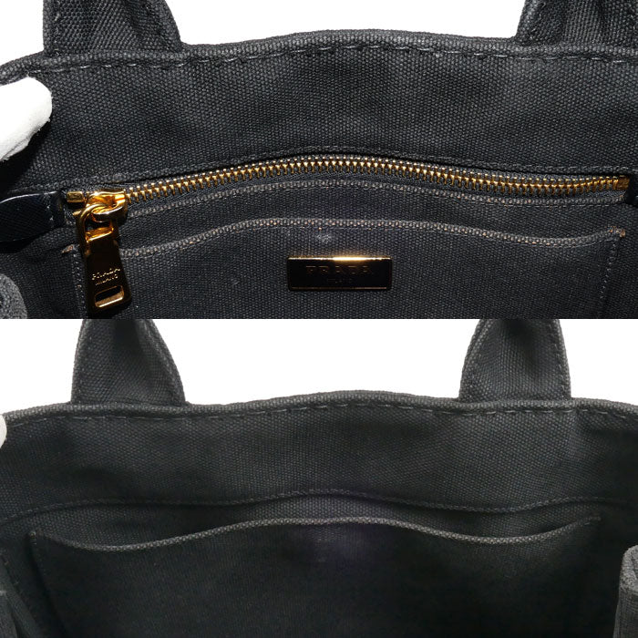 PRADA プラダ カナパ ミニ 2Wayショルダーバッグ ブラック 1BG439 レディース【中古】