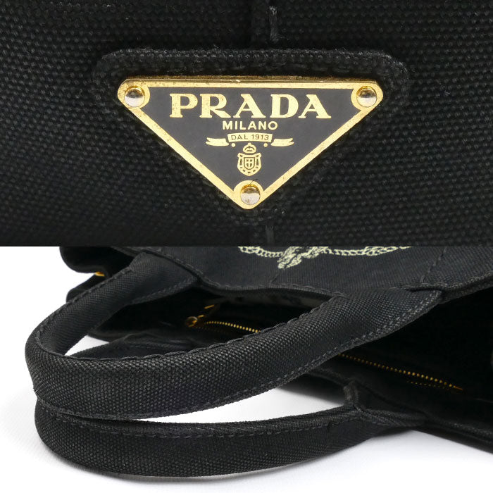 PRADA プラダ カナパ ミニ 2Wayショルダーバッグ ブラック 1BG439 レディース【中古】