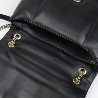 Salvatore Ferragamo サルヴァトーレフェラガモ ヴァラ リボン キルティング チェーン ショルダーバッグ ブラック レディース【中古】【美品】