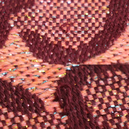 GUCCI グッチ GGウール ラメ ジャカード スカーフ ロゴ マフラー ピンク ワインレッド 598993 3GC15 レディース【中古】【美品】