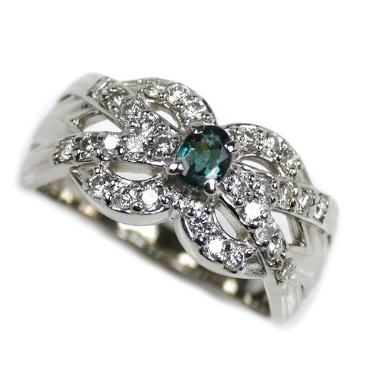 Pt900プラチナ リング・指輪 アレキサンドライト0.25ct ダイヤモンド0.50ct 12号 9.0g レディース【中古】