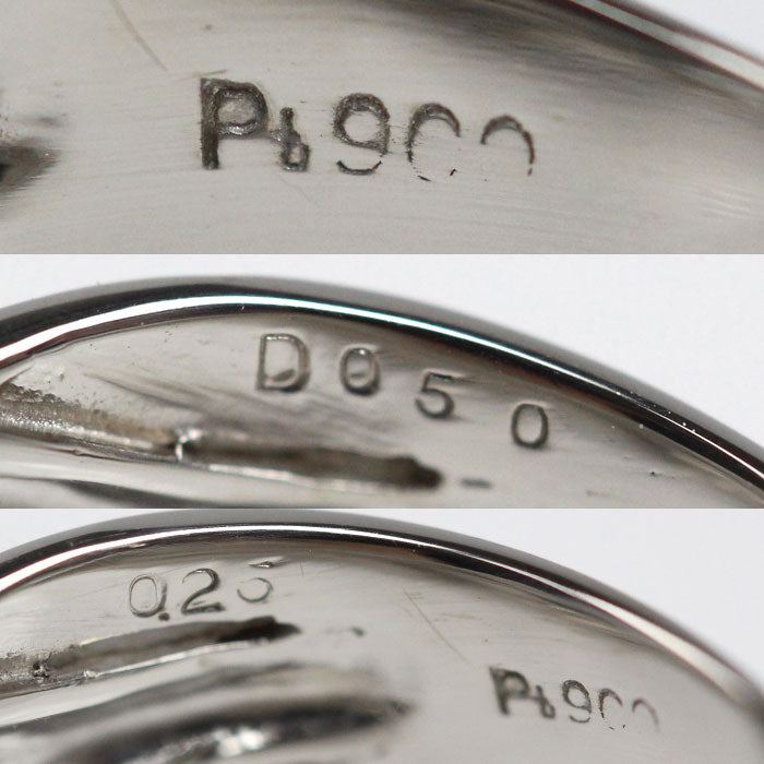 Pt900プラチナ リング・指輪 アレキサンドライト0.25ct ダイヤモンド0.50ct 12号 9.0g レディース【中古】