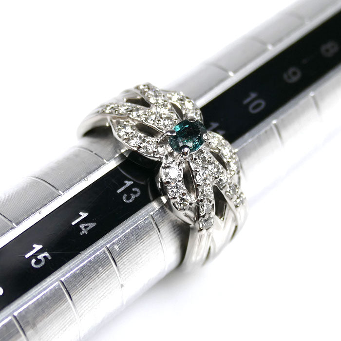 Pt900プラチナ リング・指輪 アレキサンドライト0.25ct ダイヤモンド0.50ct 12号 9.0g レディース【中古】