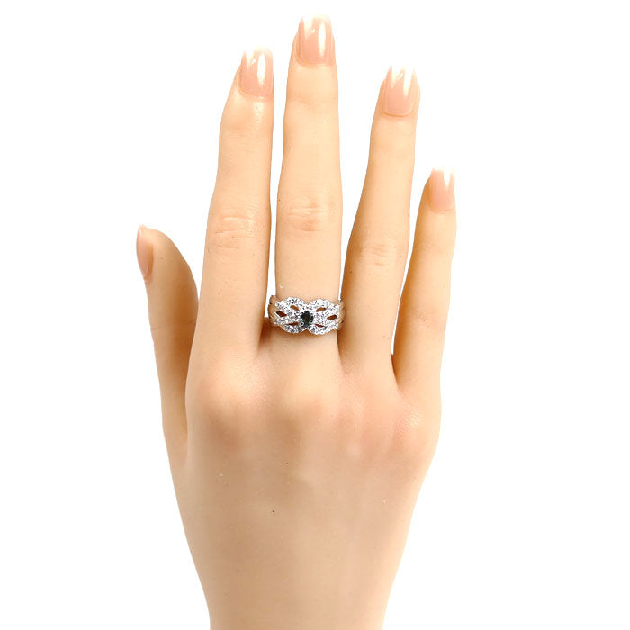 Pt900プラチナ リング・指輪 アレキサンドライト0.25ct ダイヤモンド0.50ct 12号 9.0g レディース【中古】