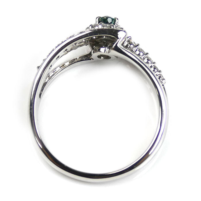 Pt900プラチナ リング・指輪 アレキサンドライト0.30ct ダイヤモンド0.36ct 13.5号 6.9g レディース【中古】【美品】