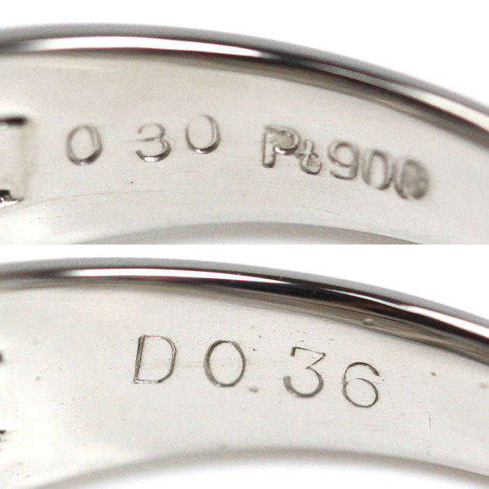 Pt900プラチナ リング・指輪 アレキサンドライト0.30ct ダイヤモンド0.36ct 13.5号 6.9g レディース【中古】【美品】