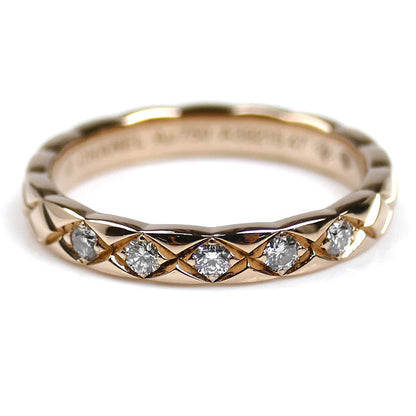 CHANEL シャネル K18PG ピンクゴールド ココクラッシュ 5P ダイヤ リング・指輪 J11653 ダイヤモンド 7号 47 2.6g レディース【中古】【美品】