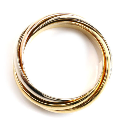 CARTIER カルティエ K18YG/PG/WG les must de Cartier 5連 トリニティ リング・指輪 14号 54 8.6g レディース【中古】