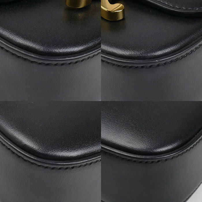 CELINE セリーヌ トリオンフ ミニ クロード ショルダーバッグ ブラック 10I513DPV.38NO レディース【中古】【美品】