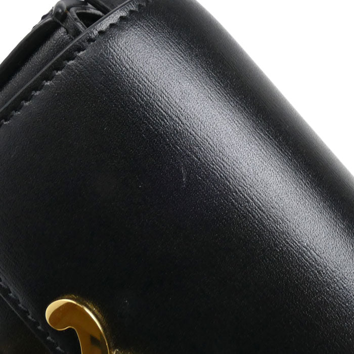 CELINE セリーヌ トリオンフ ミニ クロード ショルダーバッグ ブラック 10I513DPV.38NO レディース【中古】【美品】