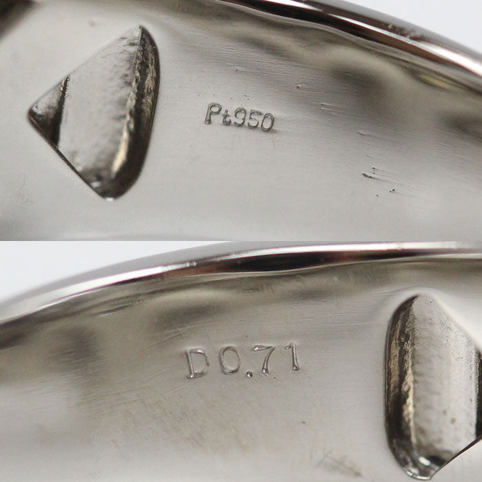 Pt950プラチナ リング・指輪 ダイヤモンド0.71ct 22号 16.7g メンズ【中古】