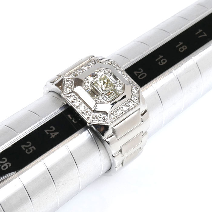 Pt950プラチナ リング・指輪 ダイヤモンド0.71ct 22号 16.7g メンズ【中古】