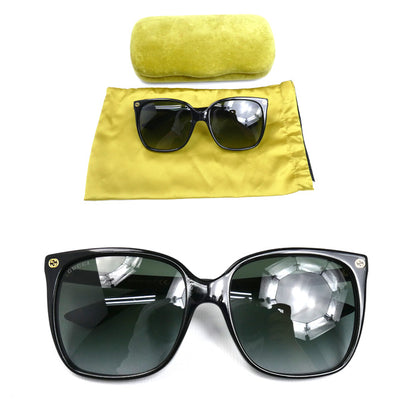 GUCCI グッチ Bee ビー サングラス ブラック GG0022S 001 57□18-140 ユニセックス【中古】