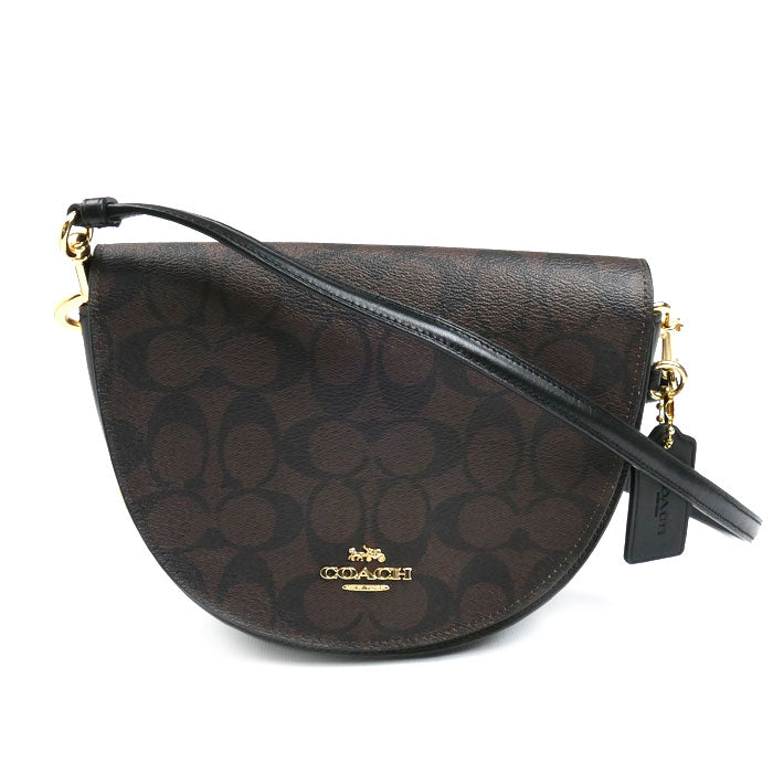 COACH コーチ シグネチャー エレン クロスボディ ショルダーバッグ ブラウン×ブラック C1430 IMAA8 レディース【中古】