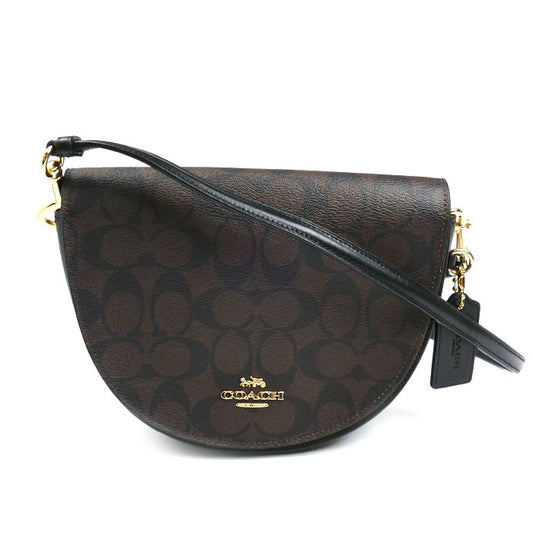 COACH コーチ シグネチャー エレン クロスボディ ショルダーバッグ ブラウン×ブラック C1430 IMAA8 レディース【中古】