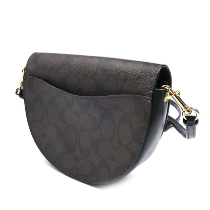 COACH コーチ シグネチャー エレン クロスボディ ショルダーバッグ ブラウン×ブラック C1430 IMAA8 レディース【中古】