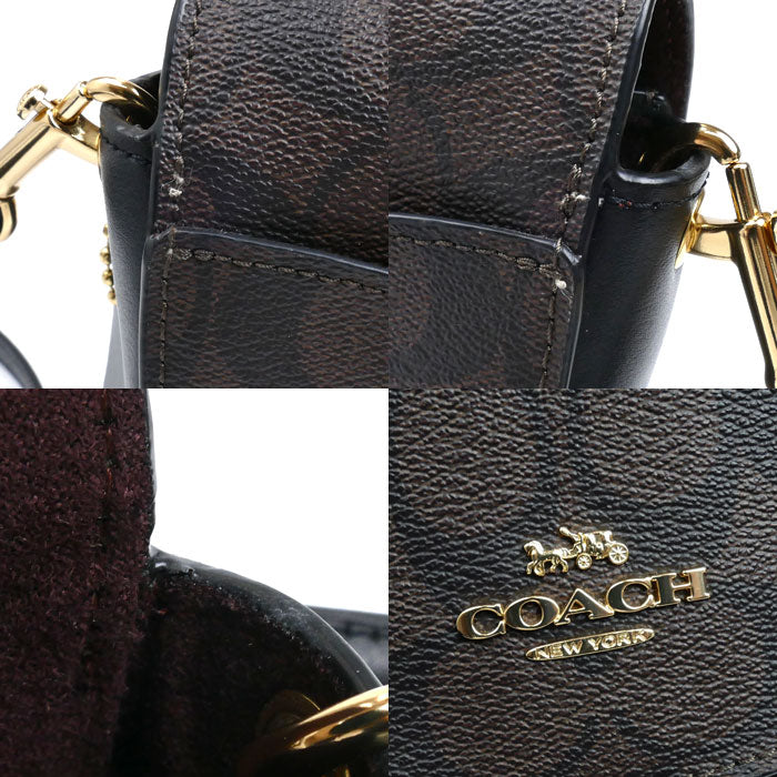 COACH コーチ シグネチャー エレン クロスボディ ショルダーバッグ ブラウン×ブラック C1430 IMAA8 レディース【中古】