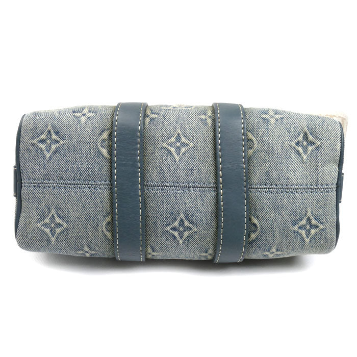 LOUIS VUITTON ルイ・ヴィトン キーポル バンドリエール25 2Way ハンドバッグ モノグラムデニム ブルー M22762 ICチップ レディース【中古】