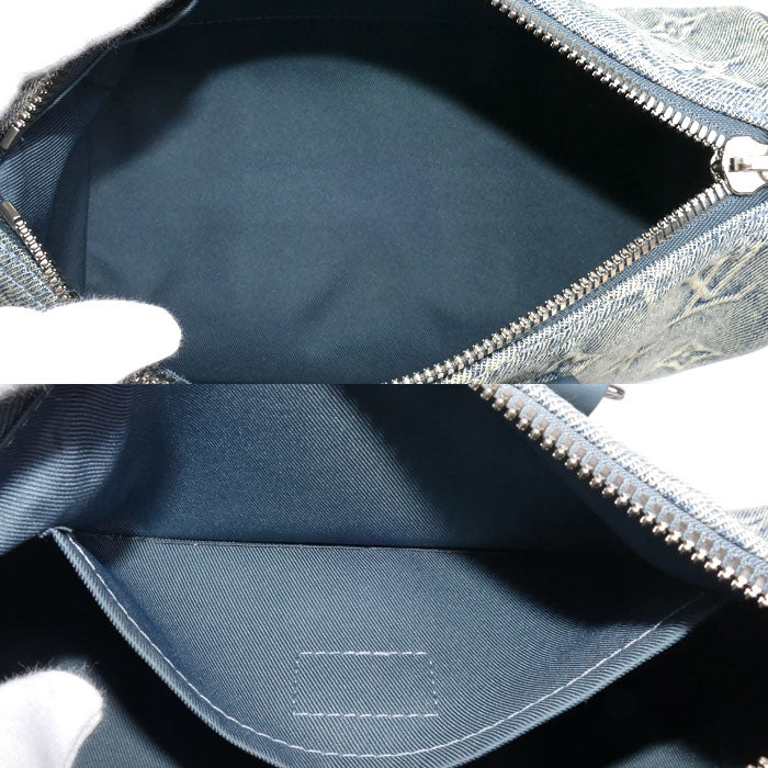 LOUIS VUITTON ルイ・ヴィトン キーポル バンドリエール25 2Way ハンドバッグ モノグラムデニム ブルー M22762 ICチップ レディース【中古】